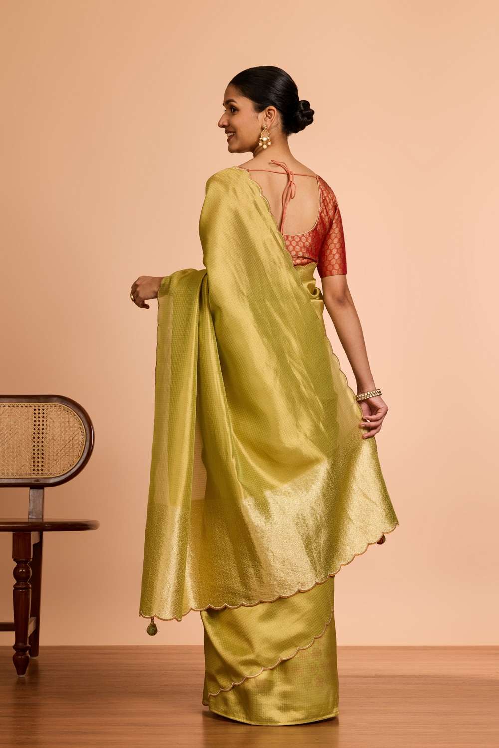 Light Green  Viscose Tissue Woven Saree image number null
