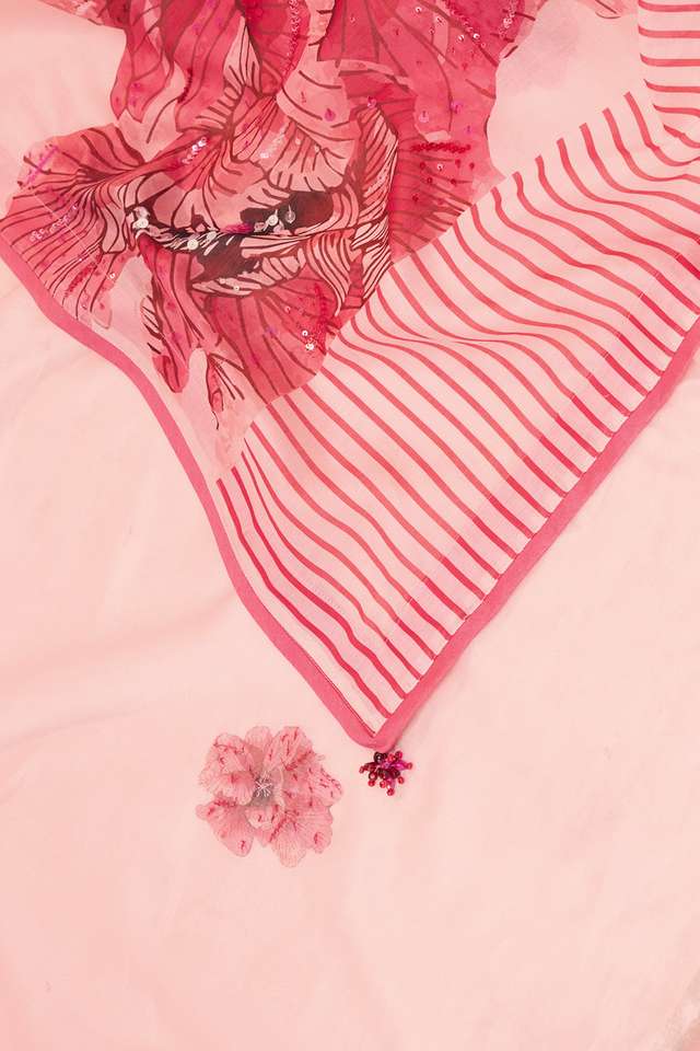Light Pink Pure Silk Cotton Printed Saree thumbnail image number null