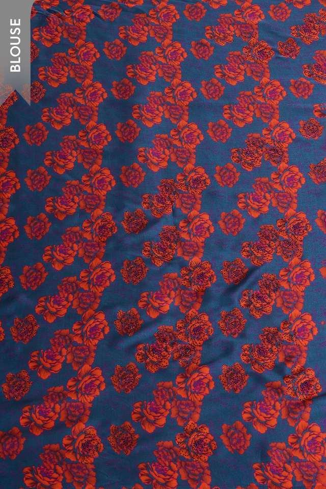 Purple Printed Viscose Saree thumbnail image number null