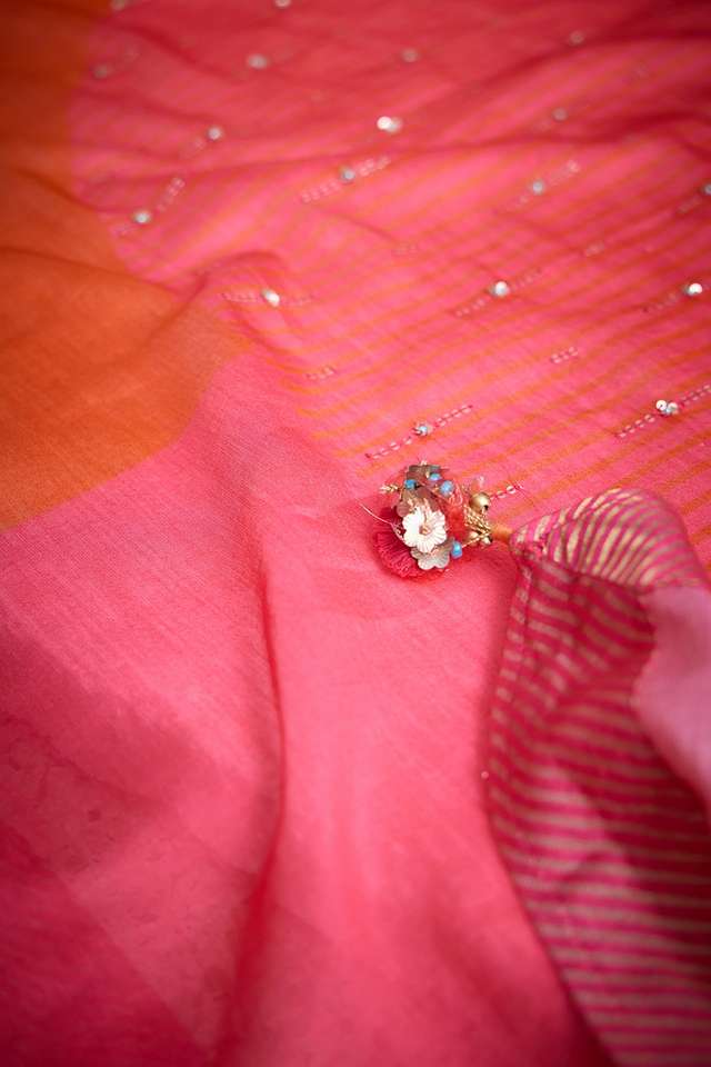 Pink Pure Silk Cotton  Embroidered Saree thumbnail image number null