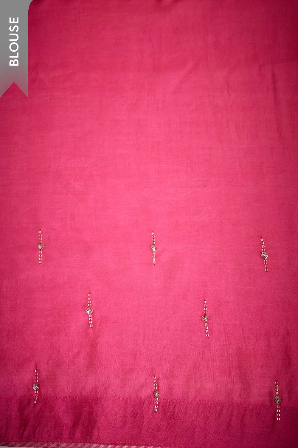 Pink Pure Silk Cotton  Embroidered Saree image number null