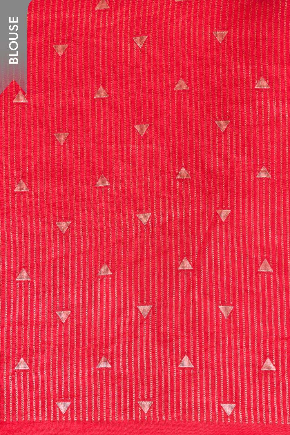 Red Woven Pure Viscose Saree image number null