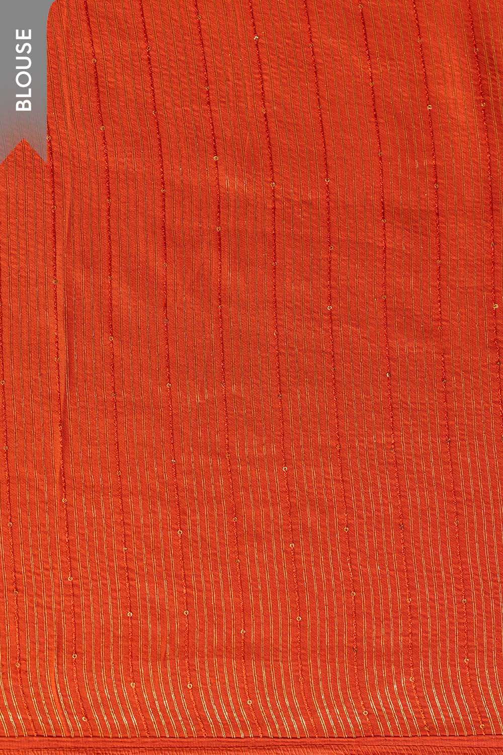 Orange Pure Viscose Embroidered Saree image number null