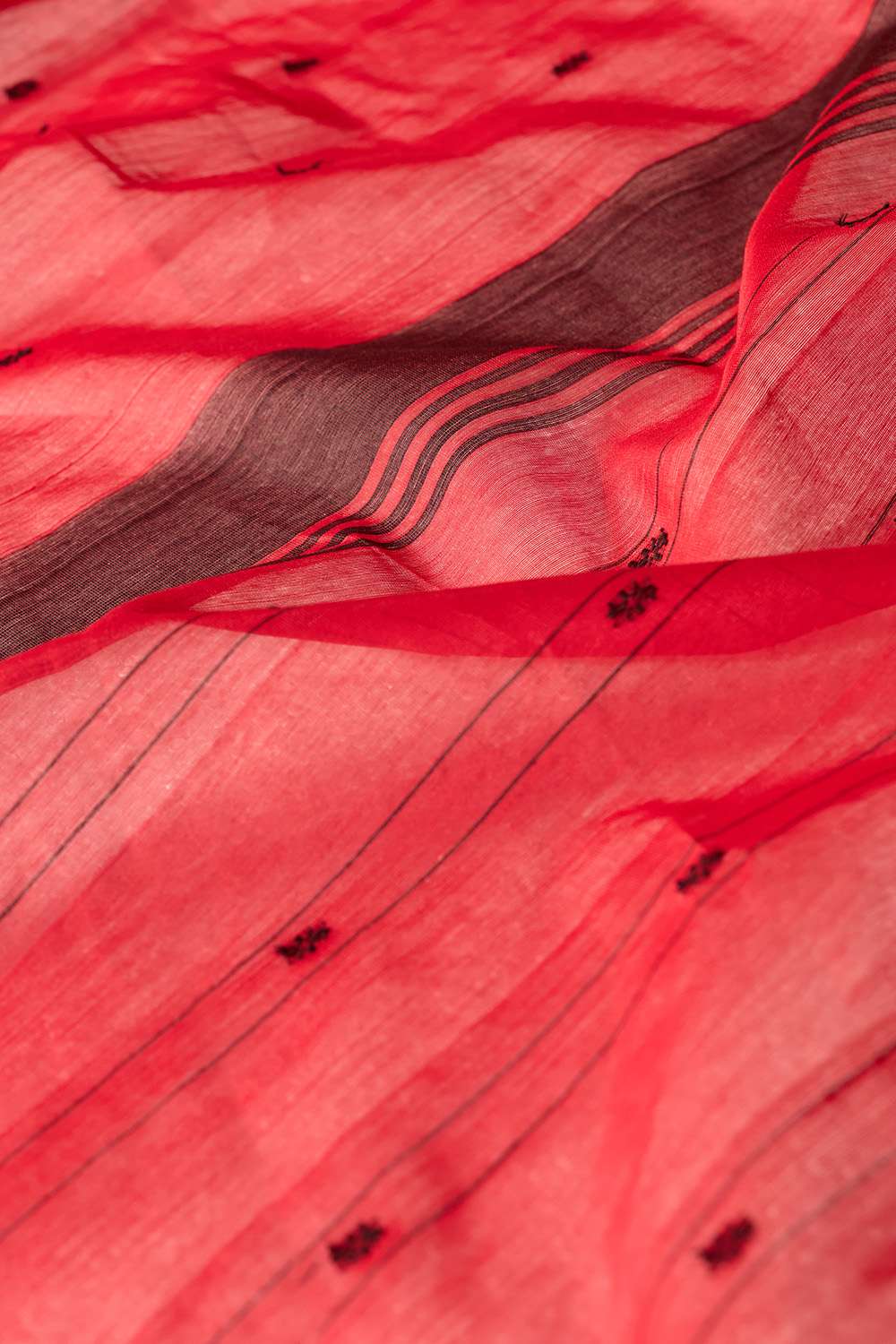 Red Woven Pure Silk Cotton Chanderi Saree image number null