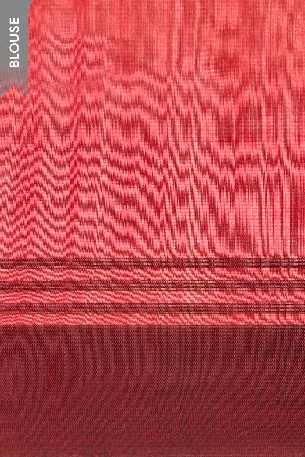 Red Woven Pure Silk Cotton Chanderi Saree image number null