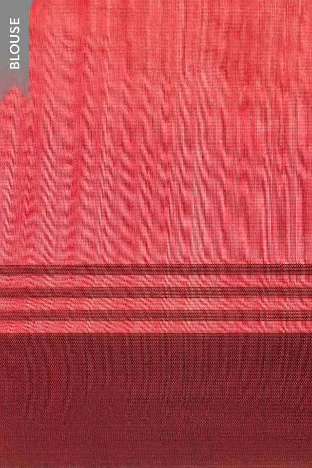 Red Woven Pure Silk Cotton Chanderi Saree thumbnail image number null