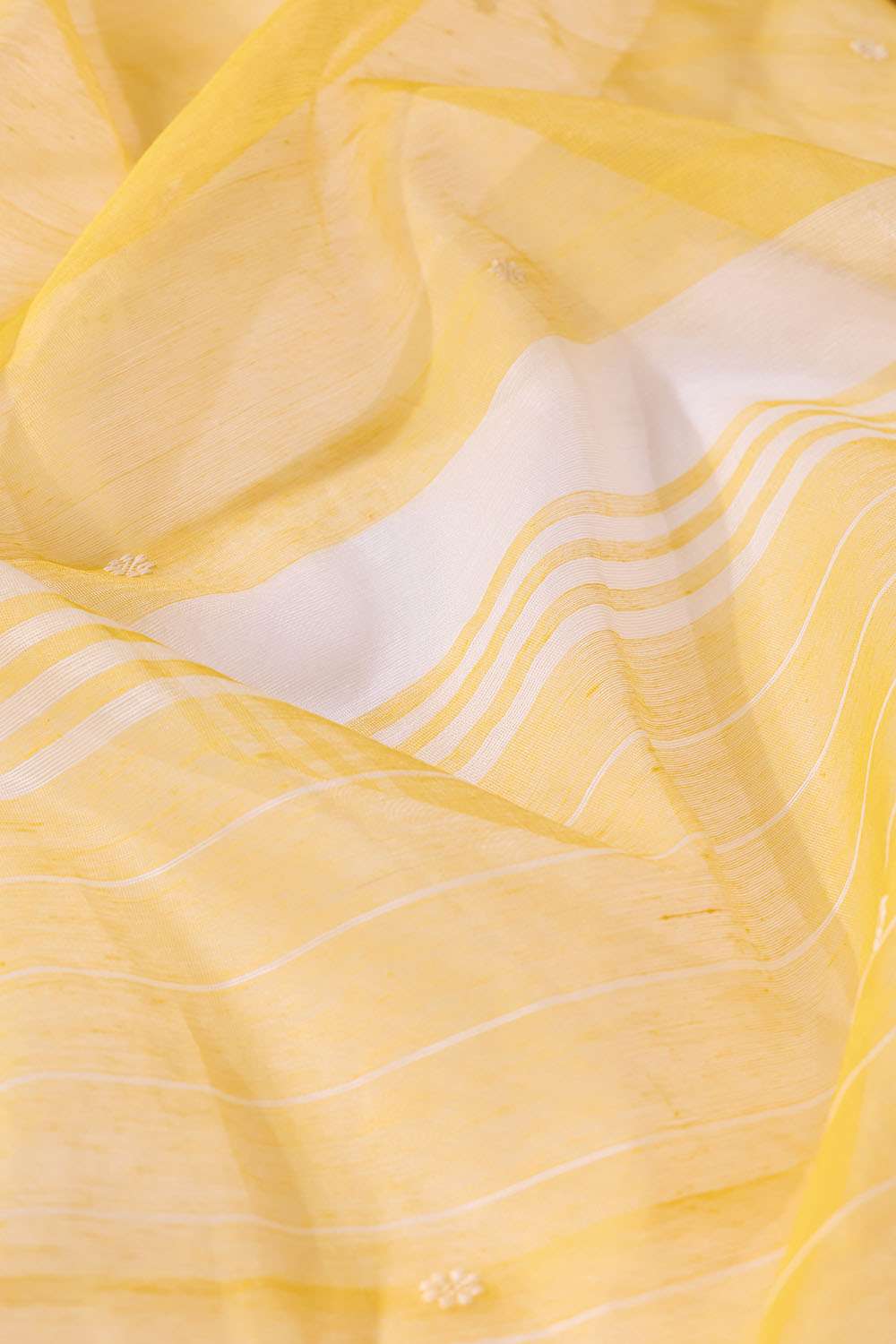 Yellow Woven Pure Silk Cotton Chanderi Saree image number null
