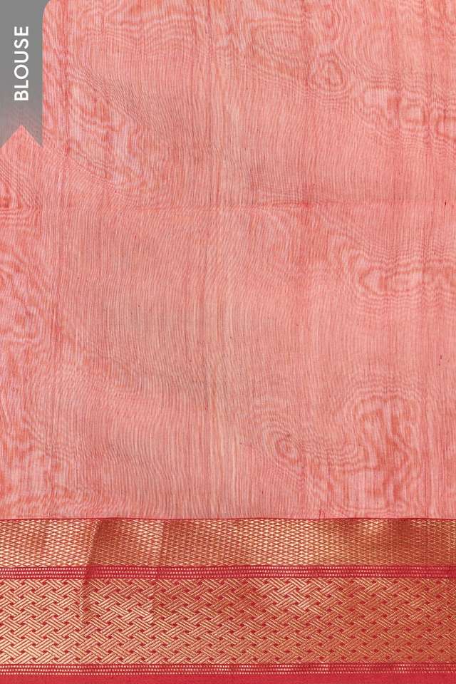 Dark Orange Woven Pure Silk Cotton Maheshwari Saree thumbnail image number null