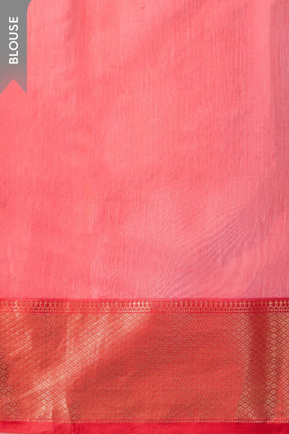 Red Woven Pure Silk Cotton Maheshwari Saree image number null