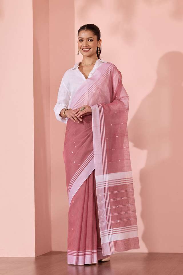Brown Woven Pure Silk Cotton Chanderi Saree thumbnail image number null