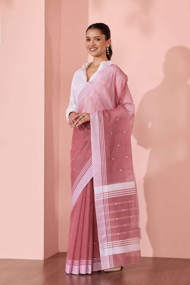 Brown Woven Pure Silk Cotton Chanderi Saree thumbnail image number null