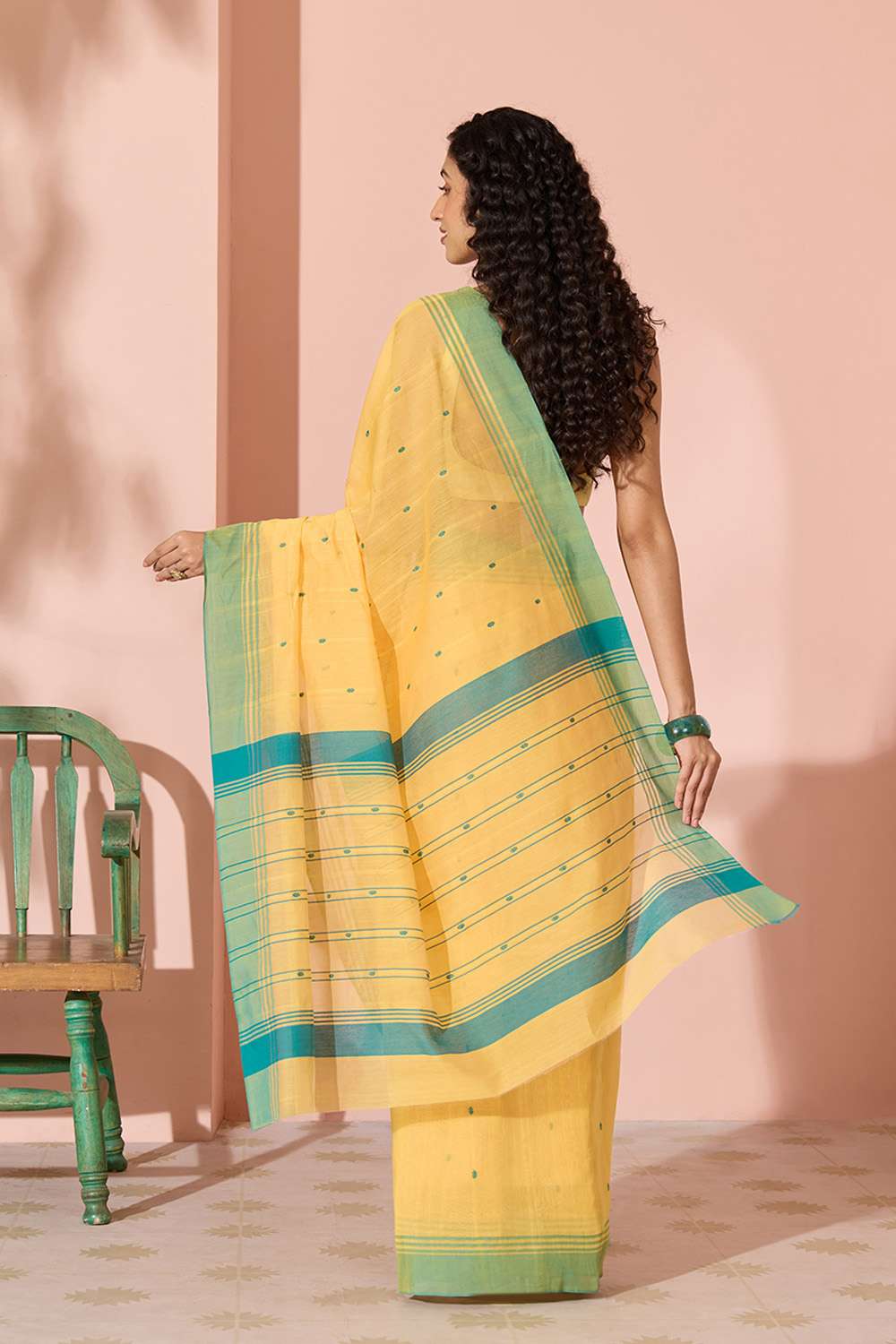 Dark Yellow Woven Pure Silk Cotton Chanderi Saree image number null