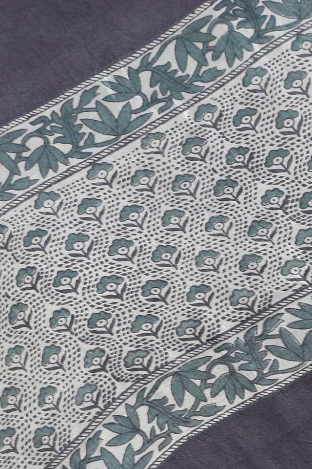 Grey Pure Silk Printed Saree thumbnail image number null