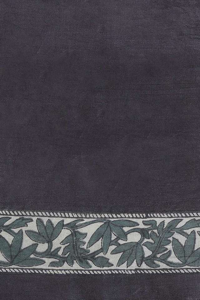 Grey Pure Silk Printed Saree thumbnail image number null