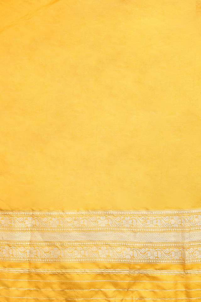 Yellow Pure Silk Banarasi Saree thumbnail image number null