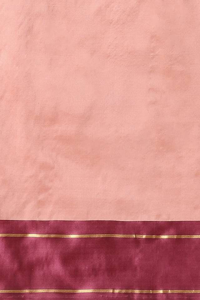Light Pink Pure Silk Banarasi Tanchoi Saree thumbnail image number null