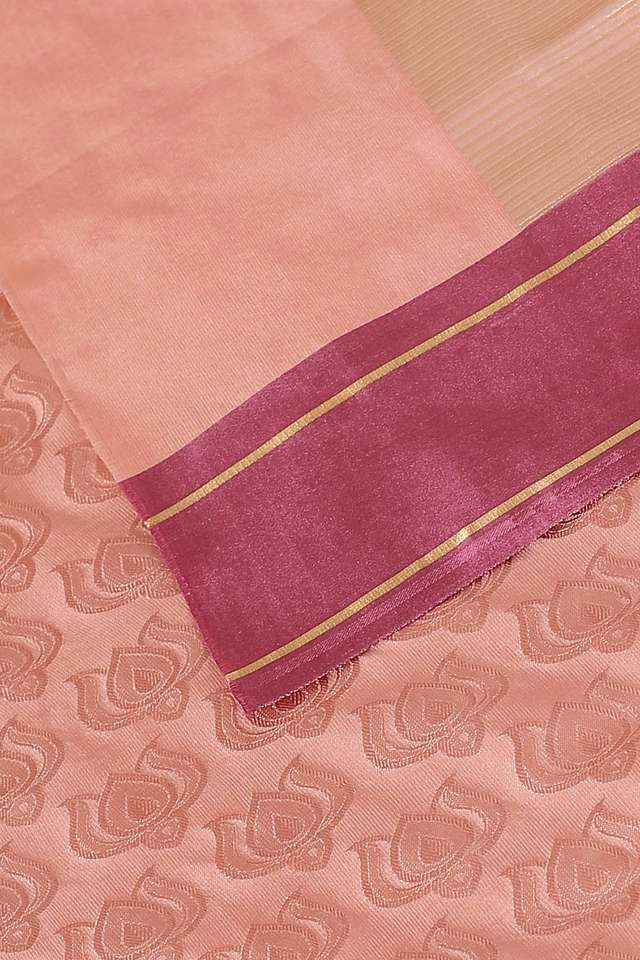Light Pink Pure Silk Banarasi Tanchoi Saree thumbnail image number null