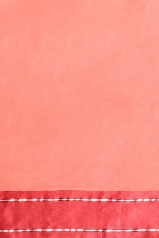 Light Orange Pure Silk Banarasi Tanchoi Saree thumbnail image number null