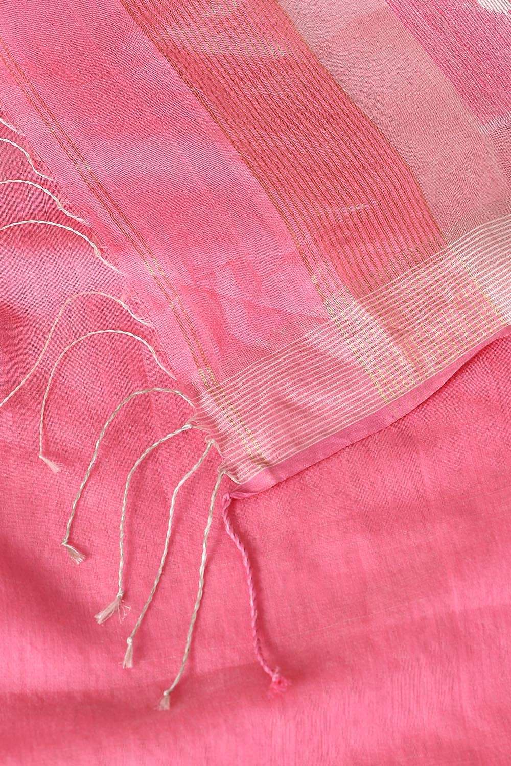 Light Pink Pure Silk Cotton Jamdani Saree image number null