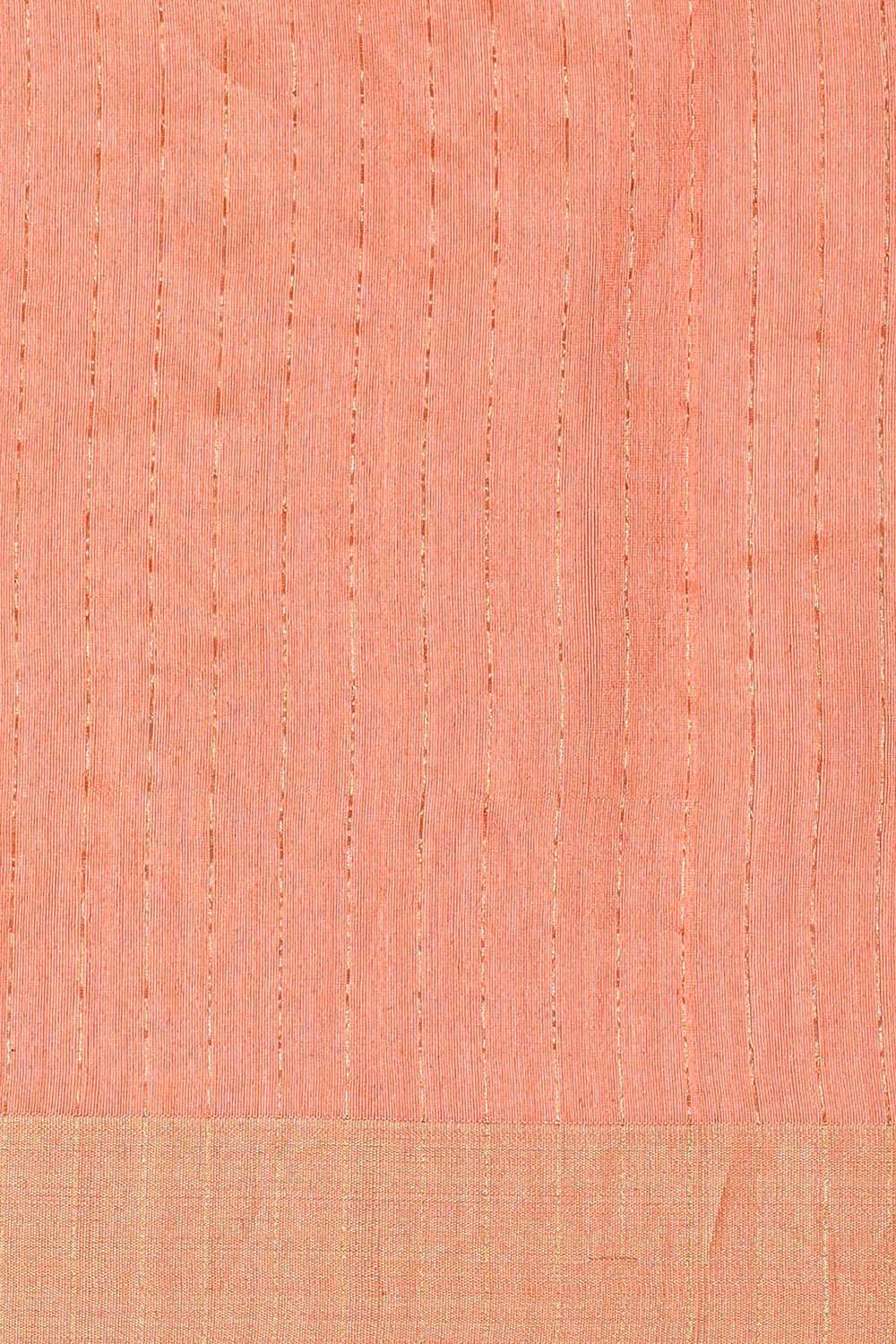 Light Orange Pure Silk Cotton Jamdani Saree image number null
