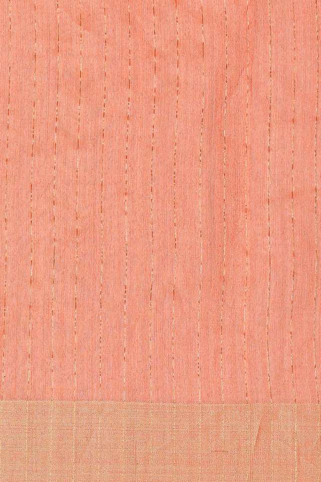 Light Orange Pure Silk Cotton Jamdani Saree thumbnail image number null