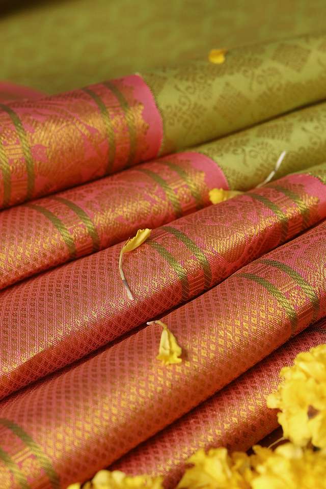 Light Green Pure Silk Kanjivaram Saree thumbnail image number null