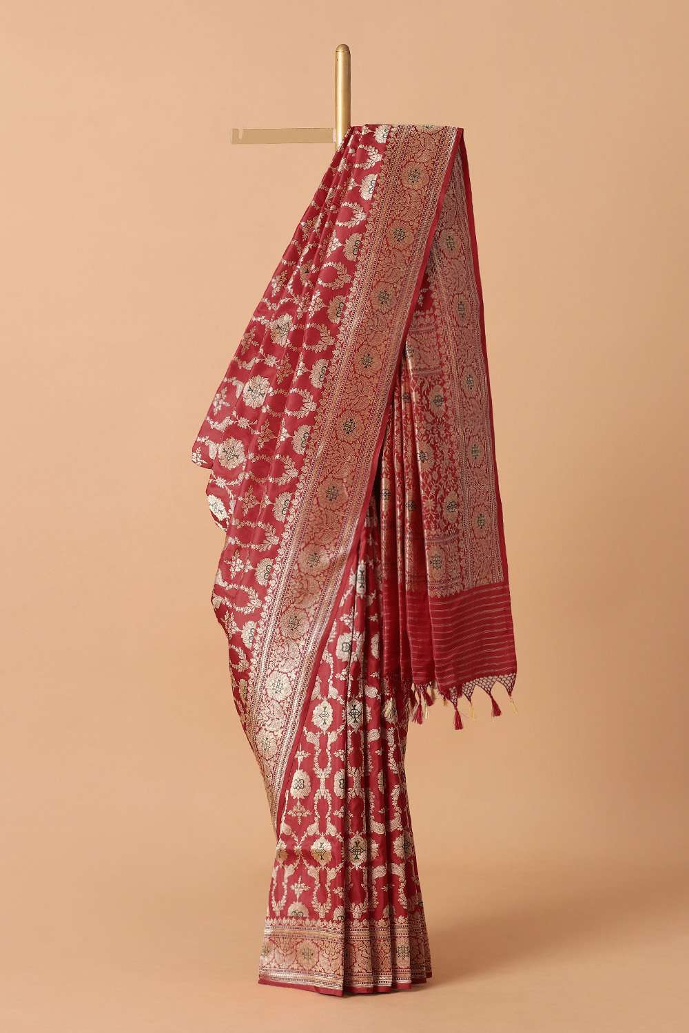 Red Pure Silk Banarasi Saree image number null