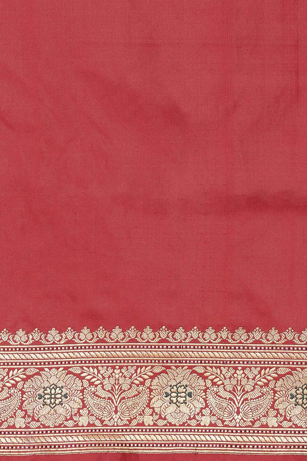Red Pure Silk Banarasi Saree image number null