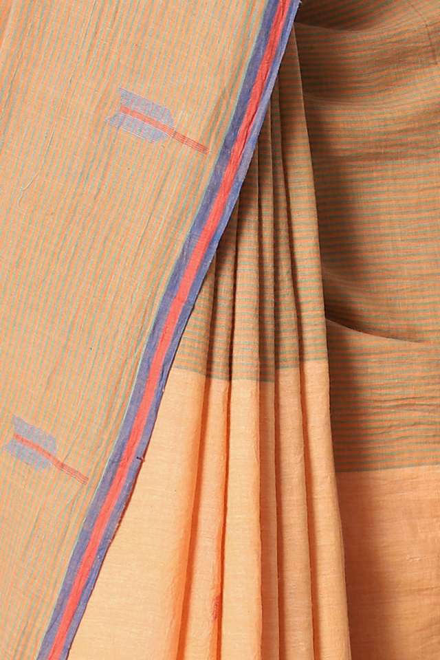 Light Orange Pure Cotton Jamdani Saree thumbnail image number null