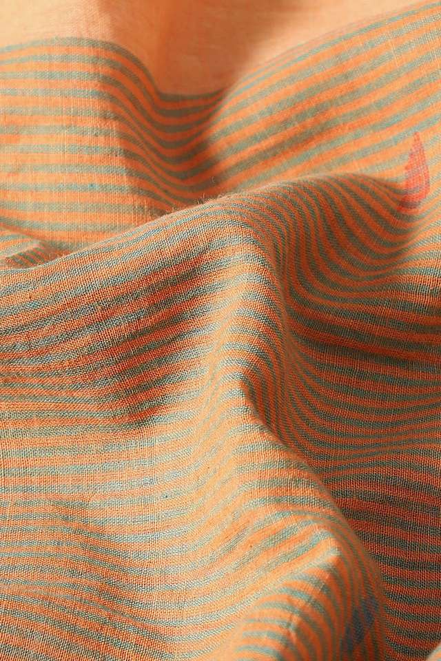 Light Orange Pure Cotton Jamdani Saree thumbnail image number null