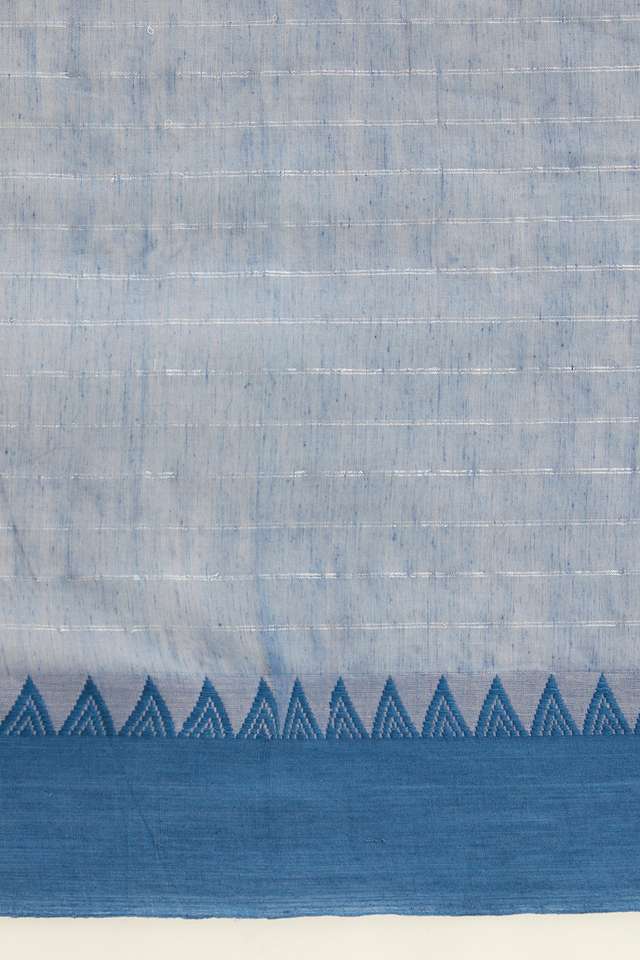 Grey Pure Cotton Woven Bengali Saree thumbnail image number null