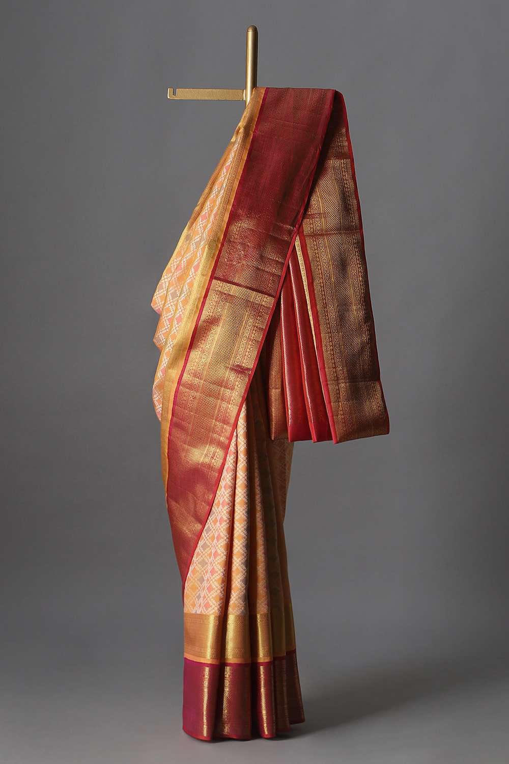Light Orange Pure Silk Kanjivaram Saree image number null