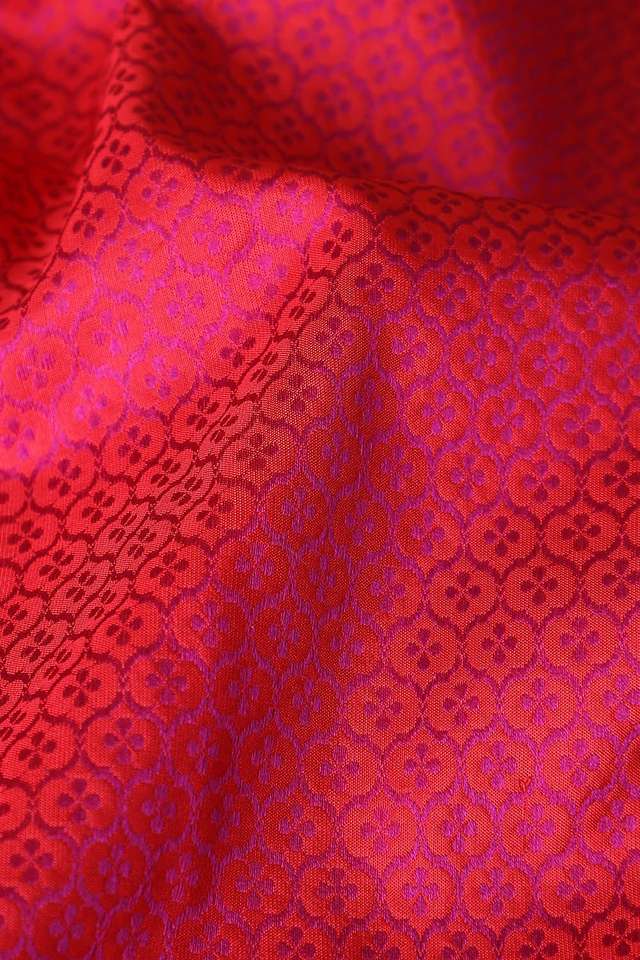Red Pure Silk Banarasi Tanchoi Saree thumbnail image number null