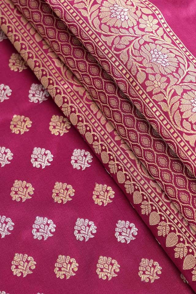 Pink Pure Silk Kadwa Banarasi Saree thumbnail image number null