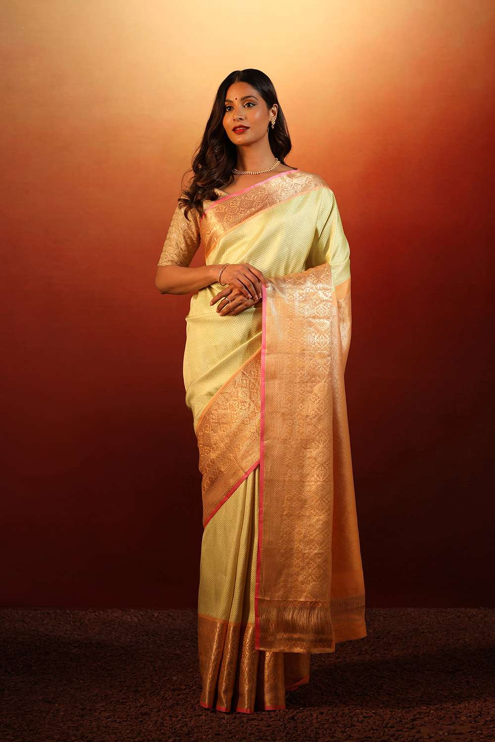 Light Green Pure Silk Woven Kanjivaram Saree image number null