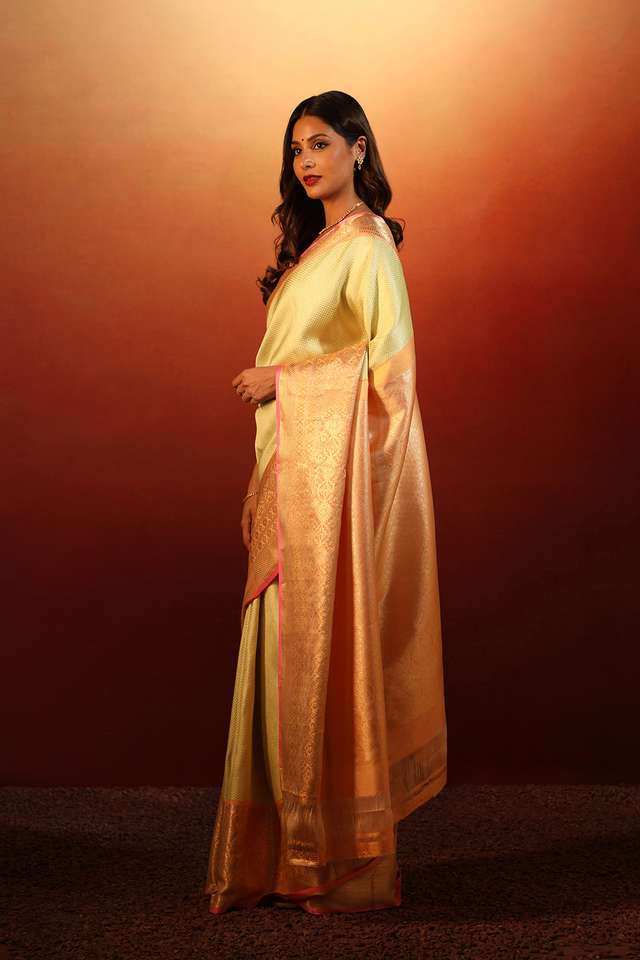 Light Green Pure Silk Woven Kanjivaram Saree thumbnail image number null