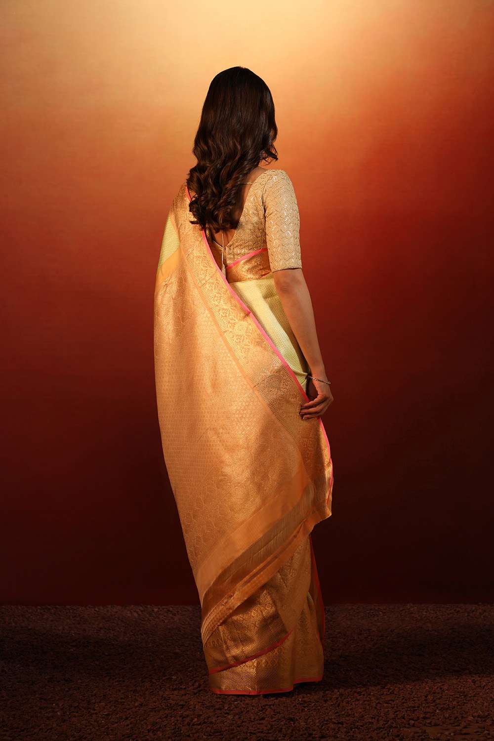 Light Green Pure Silk Woven Kanjivaram Saree image number null