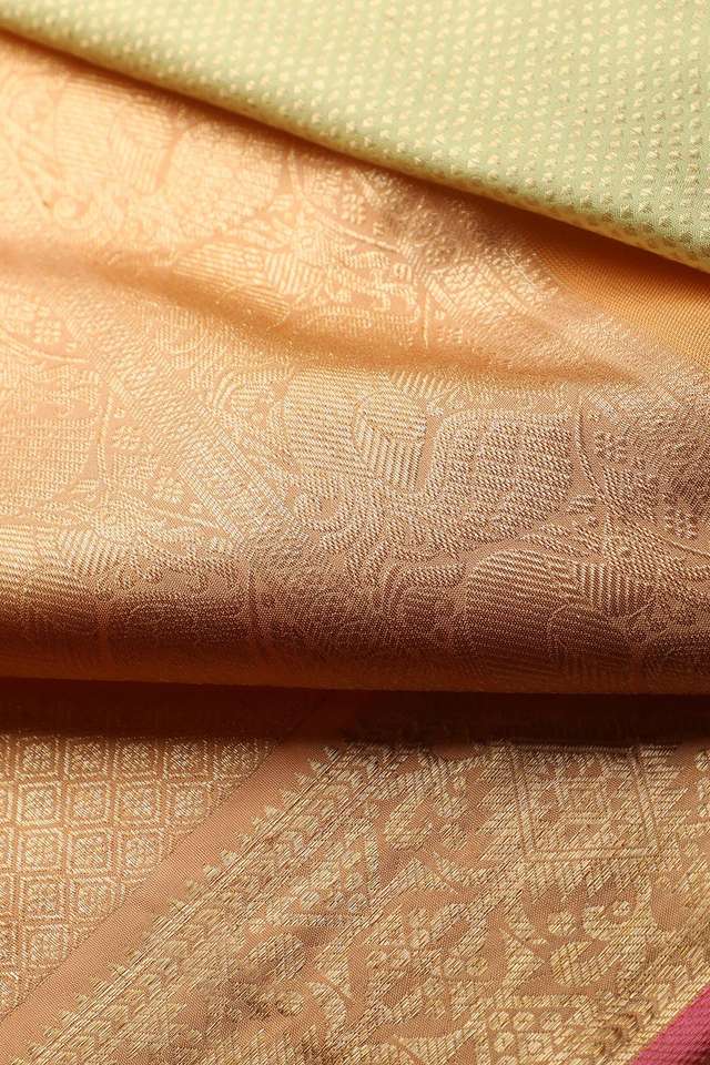 Light Green Pure Silk Woven Kanjivaram Saree thumbnail image number null