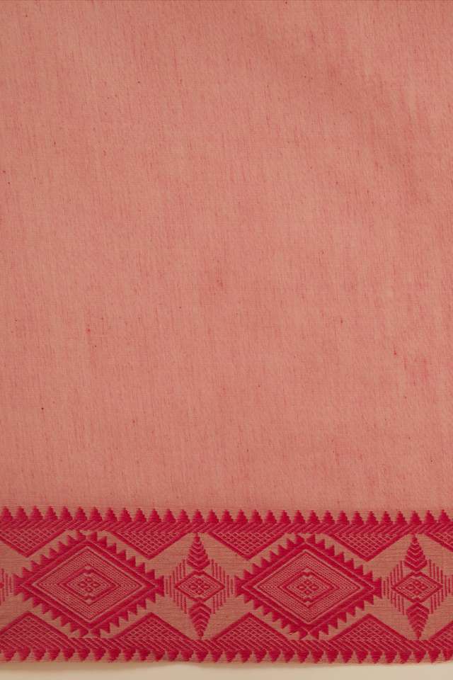 Beige Pure Cotton Woven Design Bengali Saree thumbnail image number null