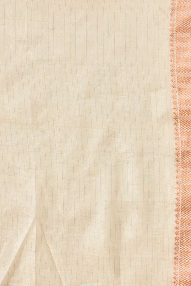 Off White Woven Pure Silk Cotton Bengal Saree thumbnail image number null