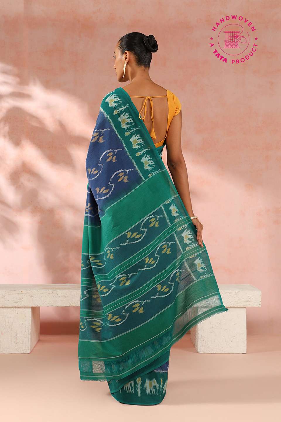 Blue Pure Cotton Pochampalli Ikat Saree