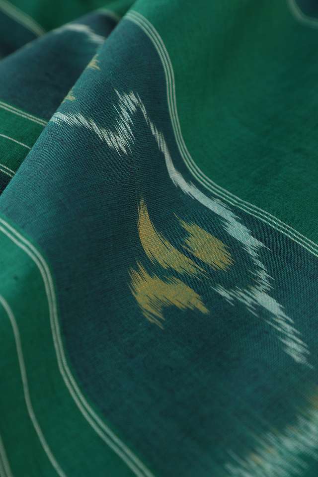Blue Pure Cotton Pochampalli Ikat Saree thumbnail image number null