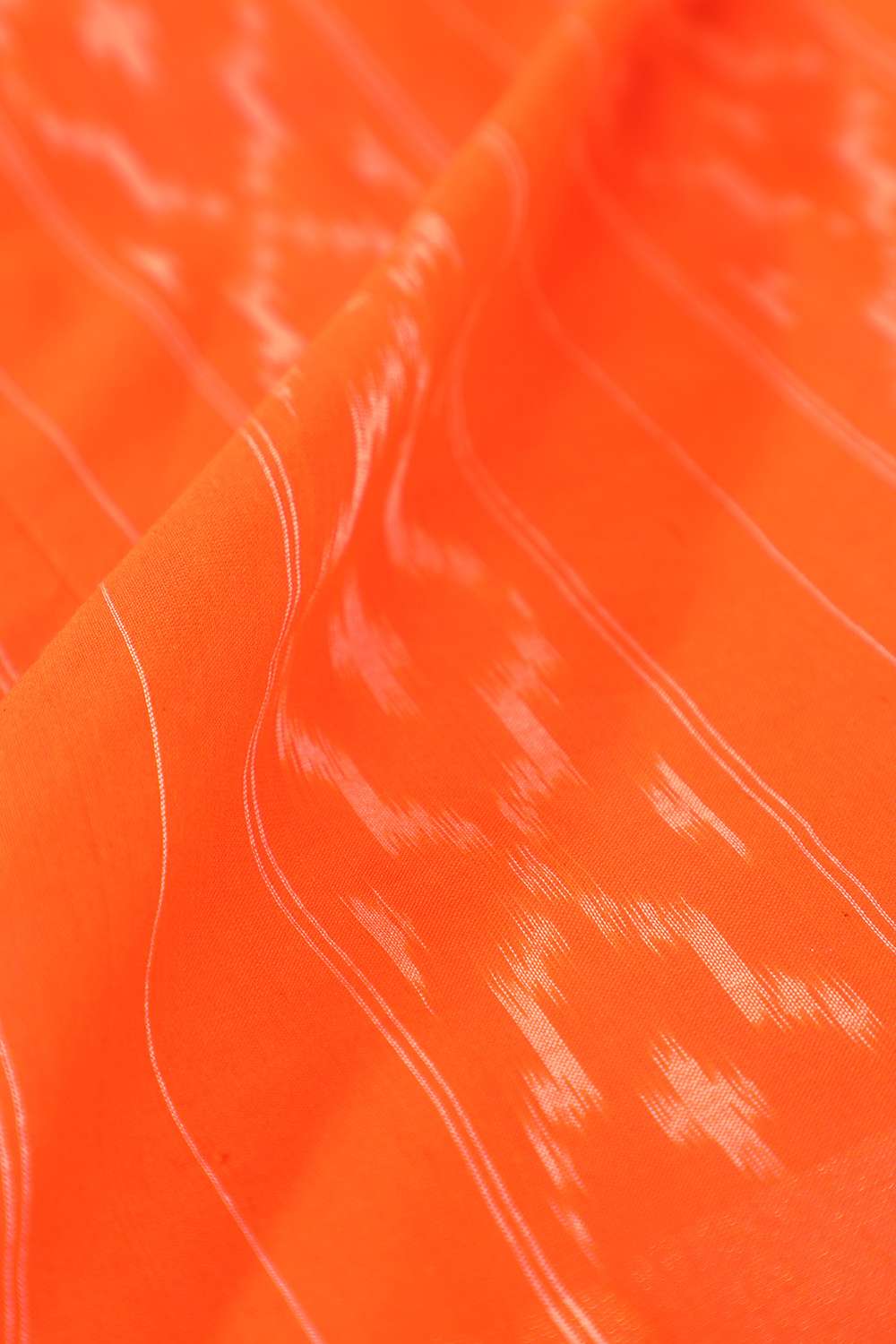 Orange Pure Cotton Pochampalli Ikat Saree image number null