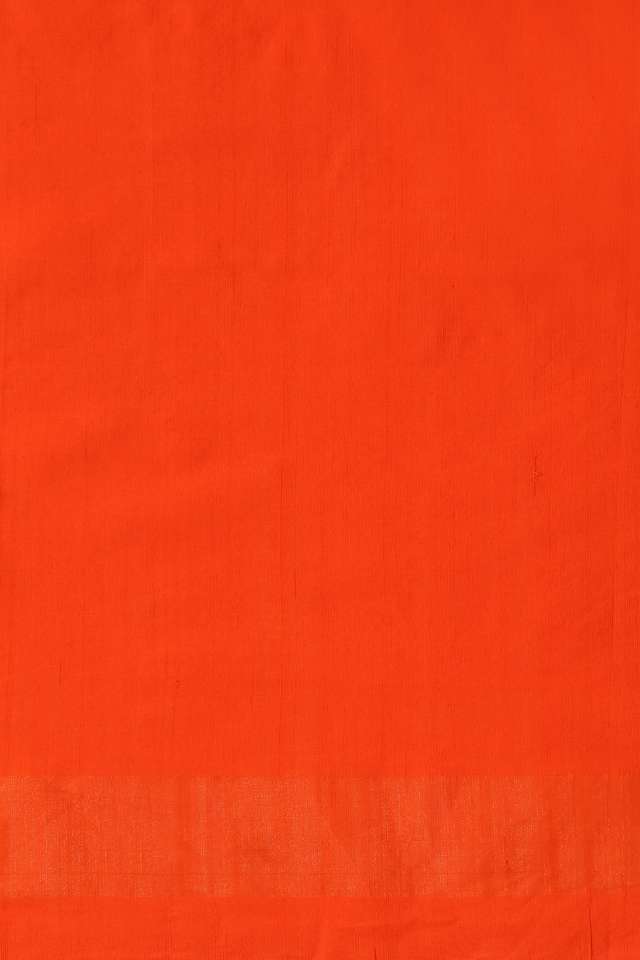 Orange Pure Cotton Pochampalli Ikat Saree thumbnail image number null