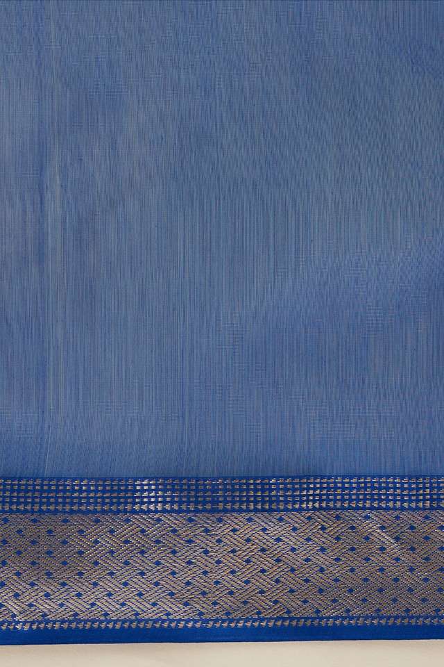 Light Blue Pure Silk Cotton Maheshwari Saree thumbnail image number null