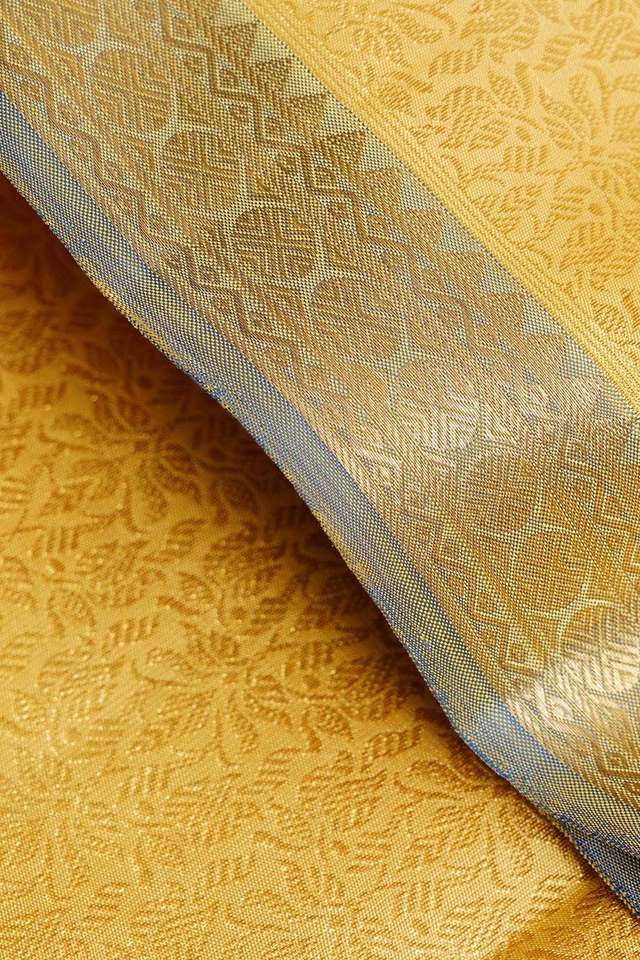 Light Yellow Pure Silk Woven Kanjivaram Saree thumbnail image number null
