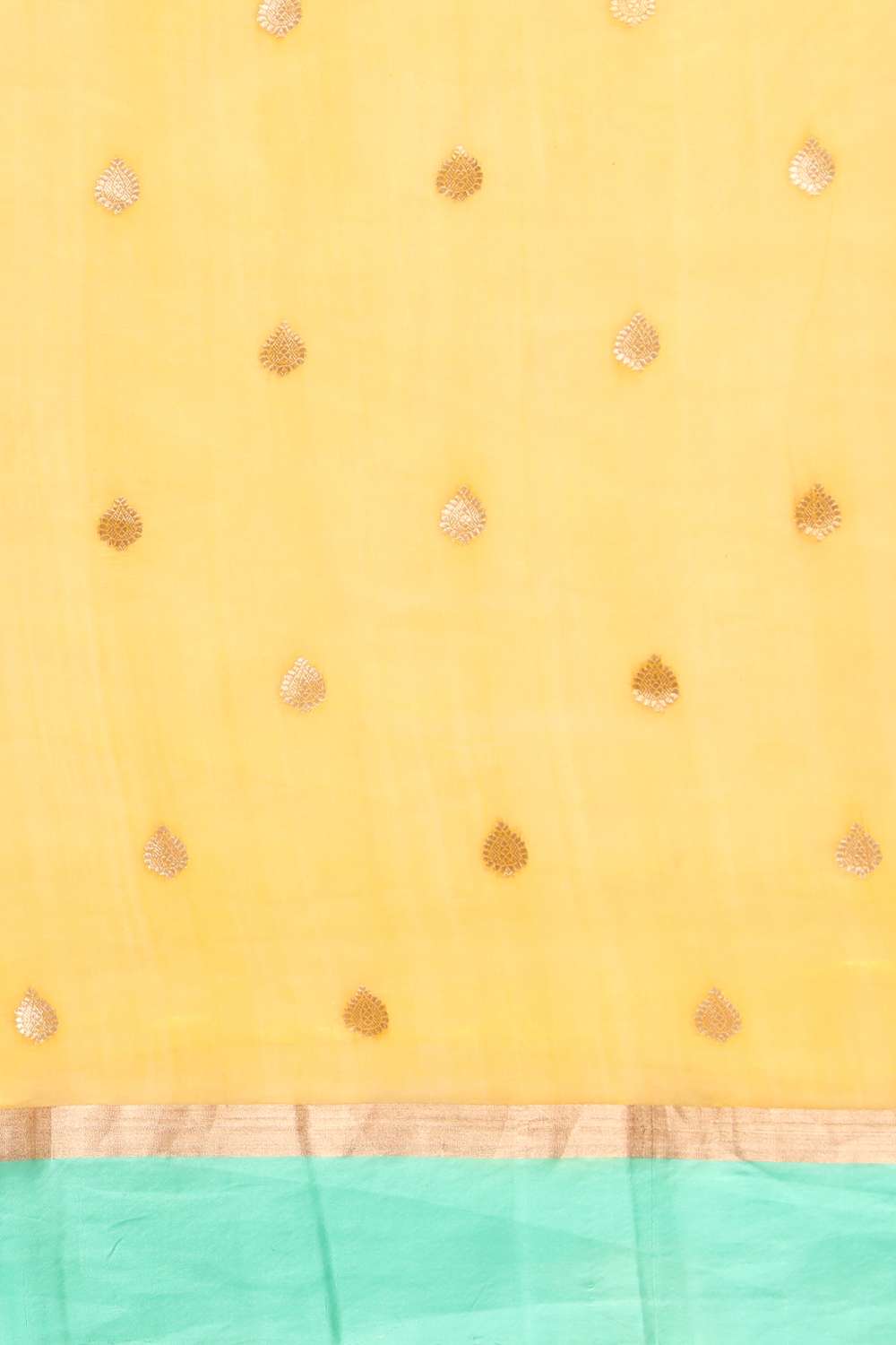 Yellow Pure Silk Organza Kadwa Banarasi Saree image number null