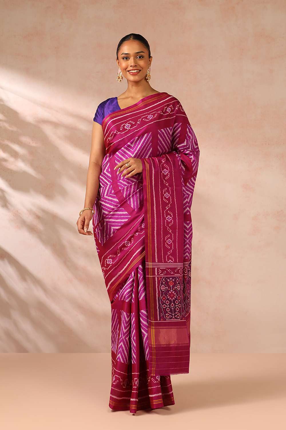 Pink Rajkot Pure Silk Ikat Patola Saree image number null