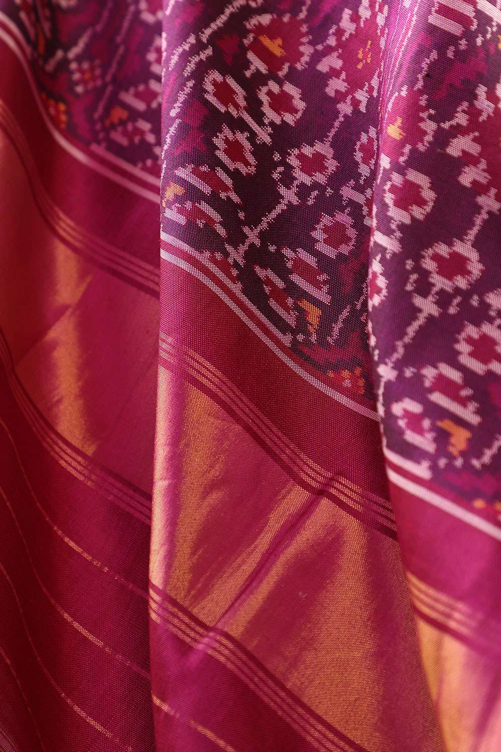 Pink Rajkot Pure Silk Ikat Patola Saree image number null