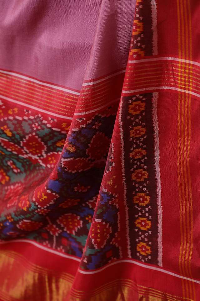 Pink Pure Silk Ikat Patola Rajkot Saree thumbnail image number null